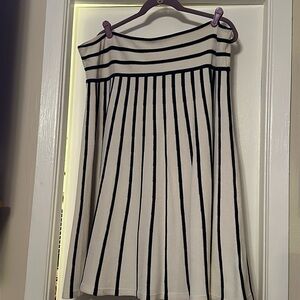 Ralph Lauren Black and White Striped Midi Skirt